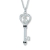 Open Hearts Key Necklace 1/15 ct tw Diamonds Sterling Silver