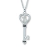 Thumbnail Image 0 of Open Hearts Key Necklace 1/15 ct tw Diamonds Sterling Silver 18"