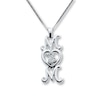 Thumbnail Image 0 of Open Heart "Mom" Necklace Diamond Accents Sterling Silver 18"