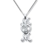Thumbnail Image 1 of Open Heart &quot;Mom&quot; Necklace Diamond Accents Sterling Silver 18&quot;