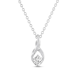 THE LEO Diamond Necklace 1/3 ct tw Round-cut 14K White Gold 19&quot;