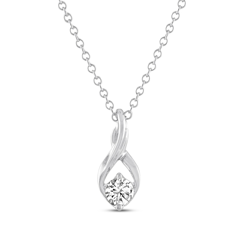 Main Image 1 of THE LEO Diamond Necklace 1/3 ct tw Round-cut 14K White Gold 19&quot;