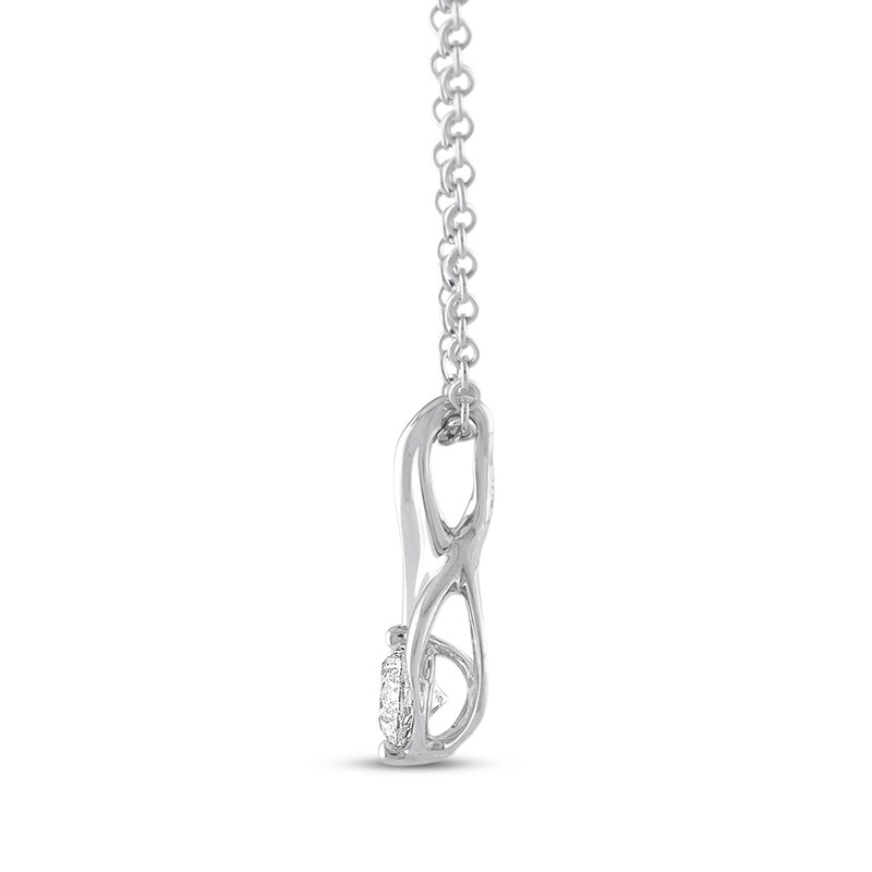 Main Image 2 of THE LEO Diamond Necklace 1/3 ct tw Round-cut 14K White Gold 19&quot;