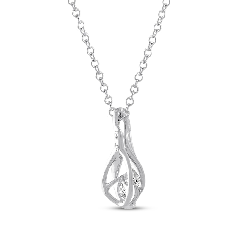 Main Image 4 of THE LEO Diamond Necklace 1/3 ct tw Round-cut 14K White Gold 19&quot;