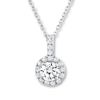 Thumbnail Image 1 of THE LEO Diamond Necklace 5/8 ct tw Round-cut 14K White Gold 19&quot; (I/I1)
