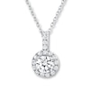 Thumbnail Image 0 of THE LEO Diamond Necklace 5/8 ct tw Round-cut 14K White Gold 19" (I/I1)