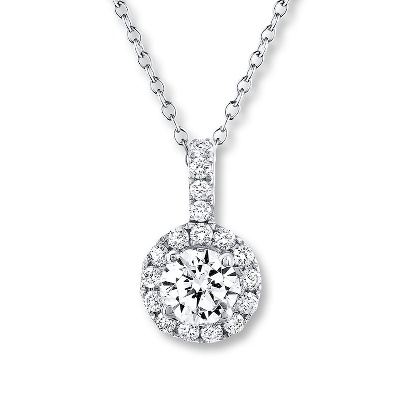 THE LEO Diamond Necklace 5/8 ct tw Round-cut 14K White Gold 19" (I/I1)