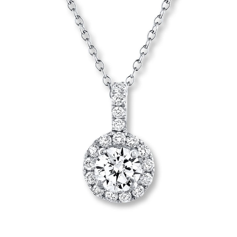 Main Image 1 of THE LEO Diamond Necklace 5/8 ct tw Round-cut 14K White Gold 19&quot; (I/I1)