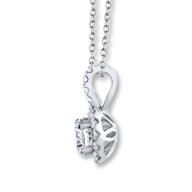 Main Image 2 of THE LEO Diamond Necklace 5/8 ct tw Round-cut 14K White Gold 19&quot; (I/I1)