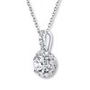 Thumbnail Image 3 of THE LEO Diamond Necklace 5/8 ct tw Round-cut 14K White Gold 19&quot; (I/I1)