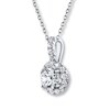 Thumbnail Image 2 of THE LEO Diamond Necklace 5/8 ct tw Round-cut 14K White Gold 19" (I/I1)