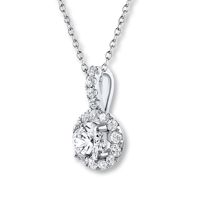 THE LEO Diamond Necklace 5/8 ct tw Round-cut 14K White Gold 19"