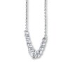 Thumbnail Image 2 of THE LEO Diamond Necklace 1 ct tw Round-cut 14K White Gold 19&quot;