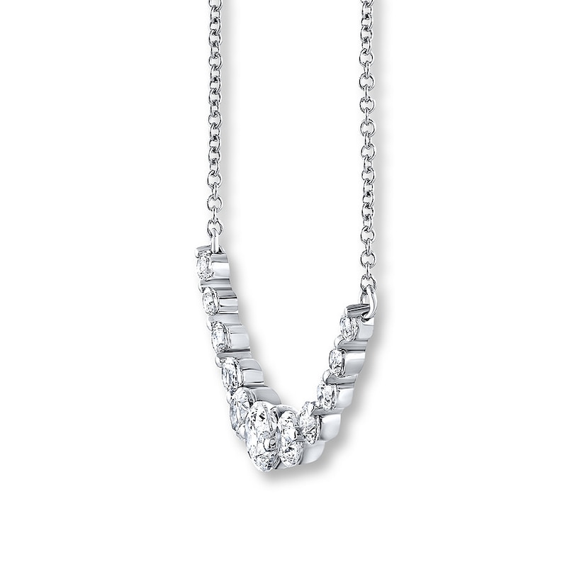Main Image 2 of THE LEO Diamond Necklace 1 ct tw Round-cut 14K White Gold 19&quot;