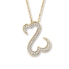 Thumbnail Image 1 of Open Hearts Necklace 1/4 ct tw Diamonds 10K Yellow Gold 18&quot;