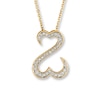 Thumbnail Image 2 of Open Hearts Necklace 1/4 ct tw Diamonds 10K Yellow Gold 18&quot;