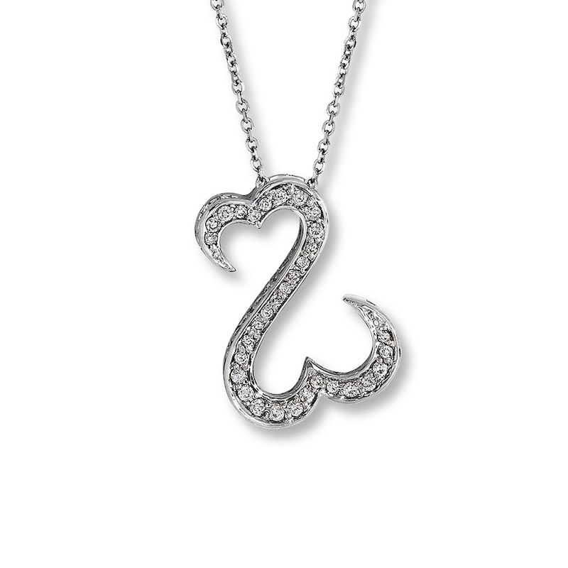 Main Image 1 of Diamond Necklace 1/4 ct tw 10K White Gold 18"