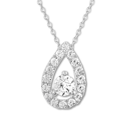 THE LEO Diamond Necklace 1/2 ct tw Round-cut 14K White Gold 19&quot;