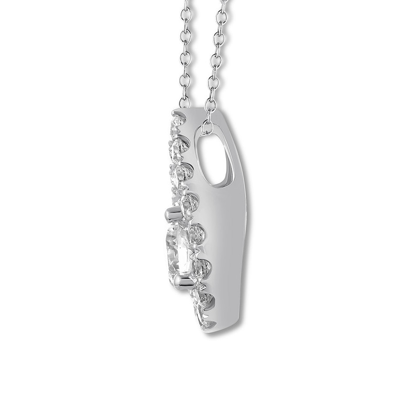 Main Image 2 of THE LEO Diamond Necklace 1/2 ct tw Round-cut 14K White Gold 19&quot;