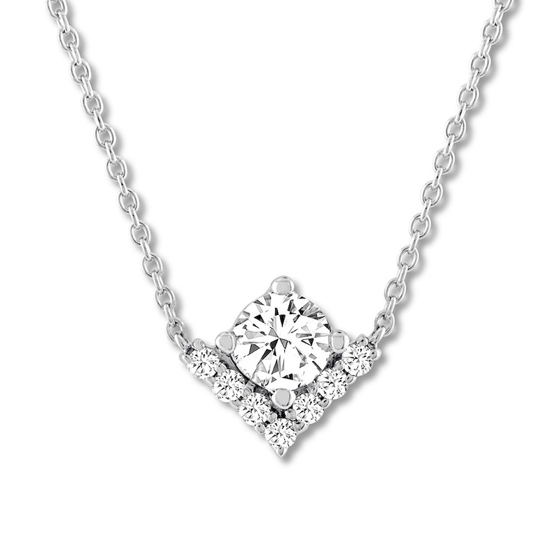 THE LEO Diamond Necklace 3/4 ct tw Round-cut 14K White Gold 19.5"
