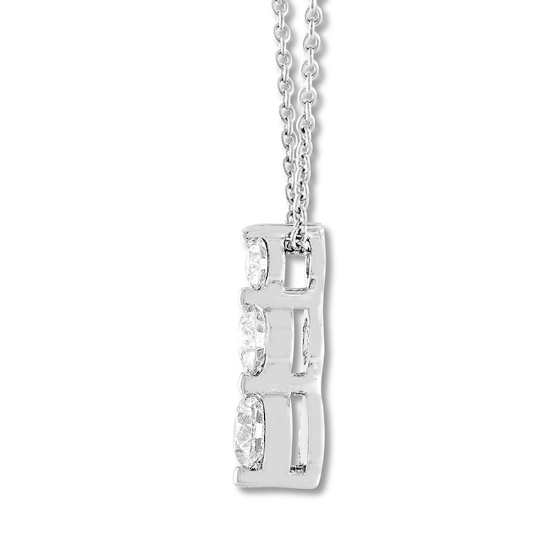 Main Image 2 of THE LEO Diamond 3-Stone Necklace 5/8 ct tw 14K White Gold 19&quot;