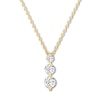 Thumbnail Image 1 of THE LEO Diamond 3-Stone Necklace 5/8 ct tw 14K Yellow Gold 19&quot;