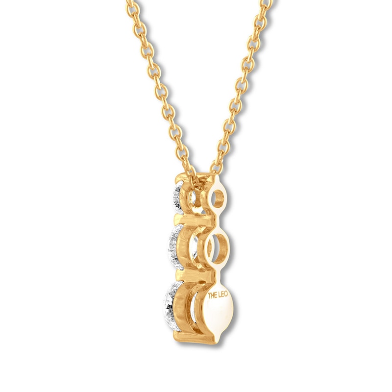 Main Image 3 of THE LEO Diamond 3-Stone Necklace 5/8 ct tw 14K Yellow Gold 19&quot;