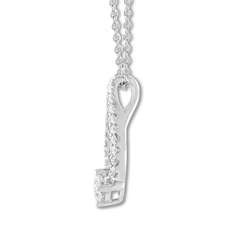 Main Image 2 of THE LEO Diamond Necklace 3/8 ct tw Round-cut 14K White Gold 19&quot;