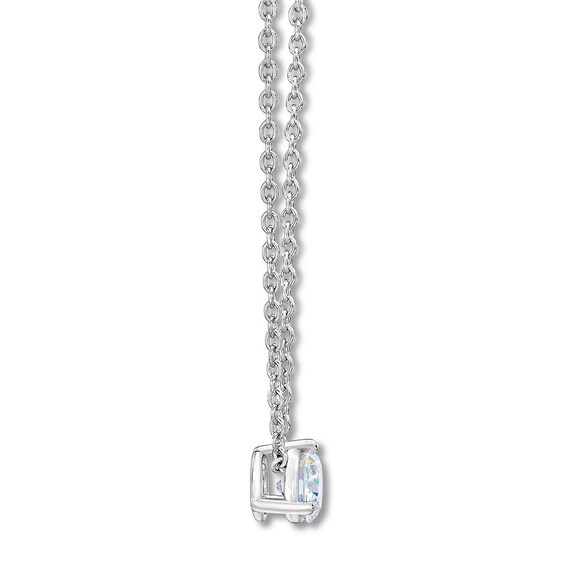 first light diamond solitaire necklace 1 2 ct 14k white first light by leo schachter