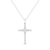Thumbnail Image 0 of THE LEO Diamond Cross Necklace 1 ct tw Round-cut 14K White Gold 19"
