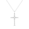 Thumbnail Image 1 of THE LEO Diamond Cross Necklace 1 ct tw Round-cut 14K White Gold 19&quot;