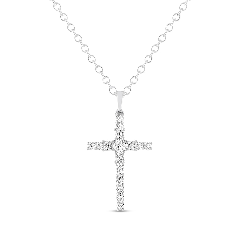 Single Line Anniversary Diamond Necklace Gifts For Women In 14K White Gold