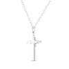 Thumbnail Image 3 of THE LEO Diamond Cross Necklace 1 ct tw Round-cut 14K White Gold 19&quot;