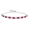 Thumbnail Image 0 of Lab-Created Ruby & White Lab-Created Sapphire Bolo Bracelet Sterling Silver