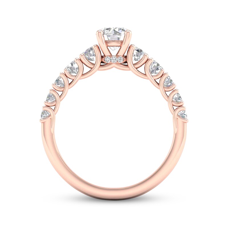 Main Image 4 of Diamond Engagement Ring 1-1/4 ct tw Round-cut 14K Rose Gold