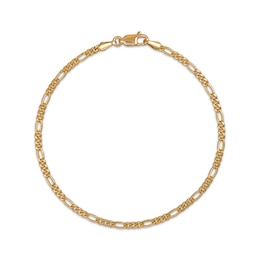 Figaro Chain Bracelet 3.55mm 14K Yellow Gold 7.5”