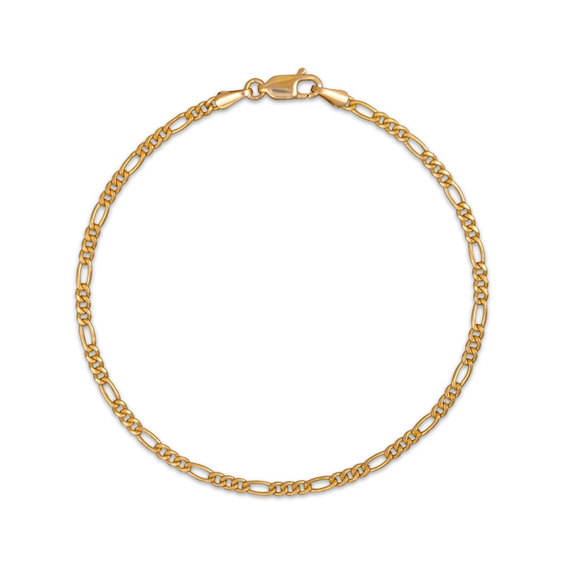 Hollow Figaro Chain Bracelet 3.55mm 14K Yellow Gold 7.5”