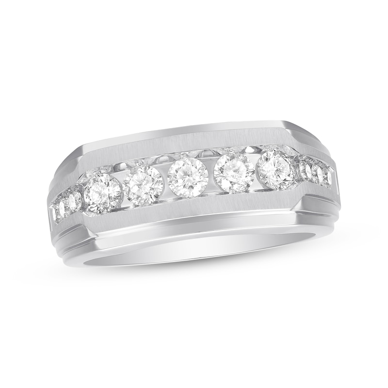 Men's Diamond Wedding Band 1 ct tw 10K White Gold