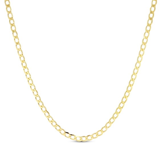 Curb Chain Necklace 2.95mm Solid 10K Yellow Gold 16”