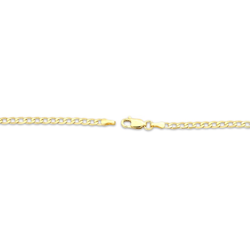 Main Image 3 of Curb Chain Necklace 2.95mm Solid 10K Yellow Gold 16”