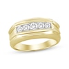 Thumbnail Image 1 of Men’s Round-Cut Diamond Wedding Band 1/2 ct tw 10K Yellow Gold