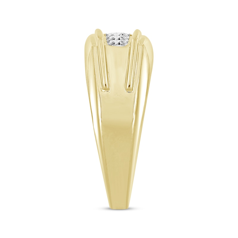Main Image 2 of Men’s Round-Cut Diamond Wedding Band 1/2 ct tw 10K Yellow Gold