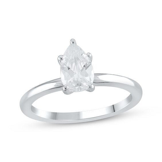Lab-Created Diamonds by KAY Pear-Shaped Solitaire Ring 1 ct tw 14K White Gold (F/SI2
