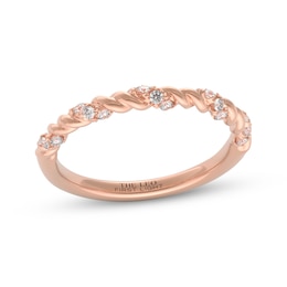 THE LEO First Light Diamond Twist Wedding Band 1/6 ct tw 14K Rose Gold
