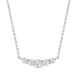 THE LEO Diamond Smile Necklace 3/4 ct tw 14K White Gold 19&quot;