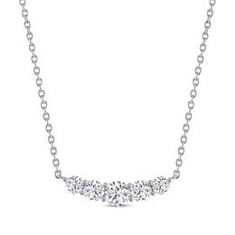 THE LEO Diamond Smile Necklace 3/4 ct tw 14K White Gold 19&quot;