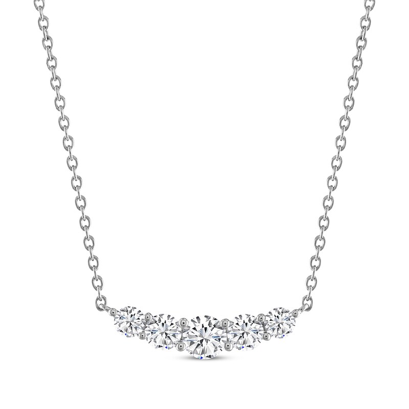 Main Image 1 of THE LEO Diamond Smile Necklace 3/4 ct tw 14K White Gold 19&quot;
