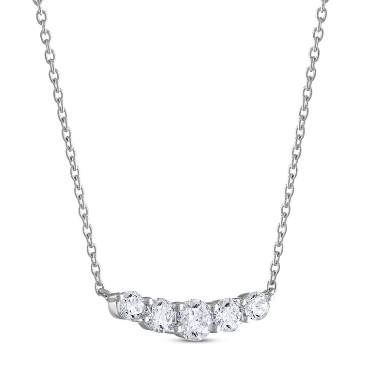 Main Image 2 of THE LEO Diamond Smile Necklace 3/4 ct tw 14K White Gold 19&quot;