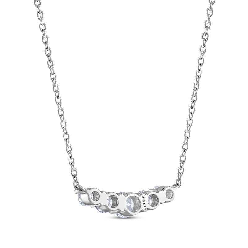 Single Line Anniversary Diamond Necklace Gifts For Women In 14K White Gold