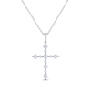 Thumbnail Image 1 of THE LEO Diamond Cross Necklace 1 ct tw 14K White Gold 19&quot;